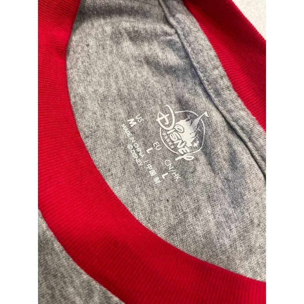 Walt Disney World 1971 Ringer T-Shirt Size M Mens Gray Red Rainbow Castle Retro - Picture 7 of 13
